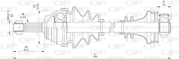 Arbre de transmission OPEN PARTS DRS6306.00