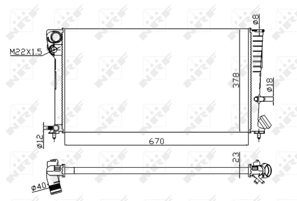 Radiateur, refroidissement du moteur NRF 58101A