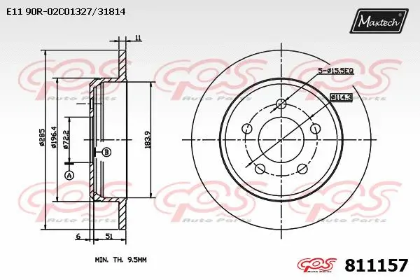 Disque de frein MAXTECH 811157