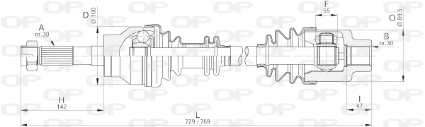 Arbre de transmission OPEN PARTS DRS6190.00