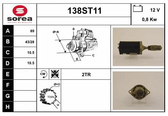 Démarreur STARTCAR 138ST11