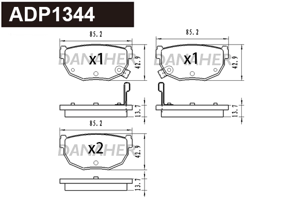 Kit de plaquettes de frein, frein à disque DANAHER ADP1344