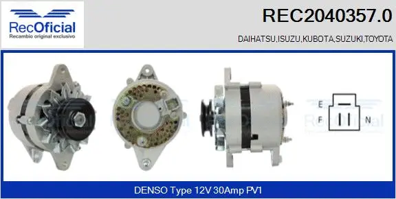 Alternateur RECOFICIAL REC2040357.0