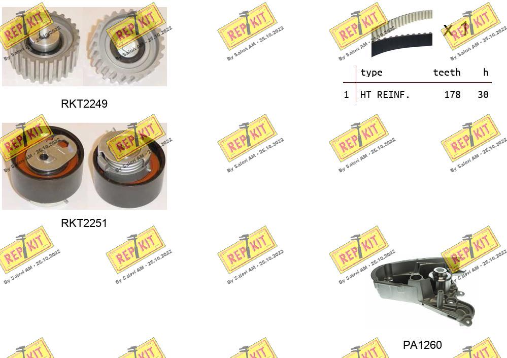 Pompe à eau + kit de courroie crantée REPKIT RKTK0925PA