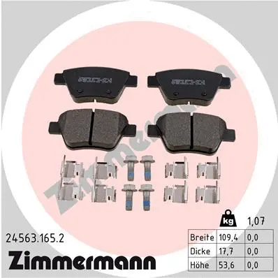 Kit de plaquettes de frein, frein à disque ZIMMERMANN 24563.165.2