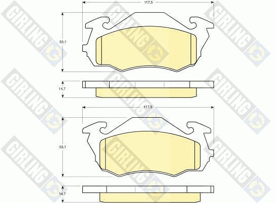 Kit de plaquettes de frein, frein à disque GIRLING 6131363