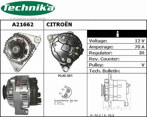 Alternateur Technika A21662