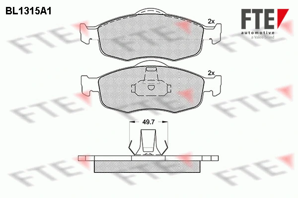 Kit de plaquettes de frein, frein à disque FTE 9010103