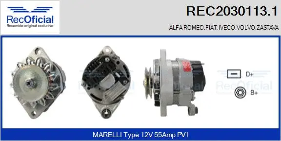 Alternateur RECOFICIAL REC2030113.1
