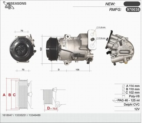 Compresseur, climatisation AHE 970038