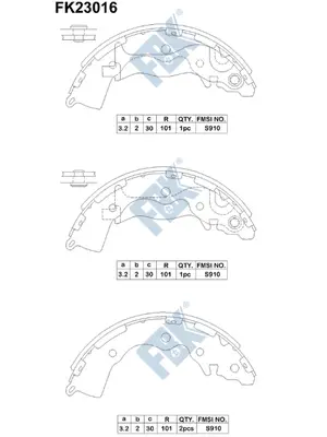 Jeu de mâchoires de frein FBK FK23016