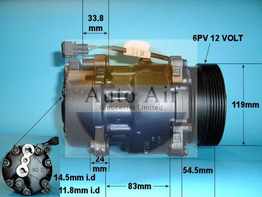 Compresseur, climatisation AUTO AIR GLOUCESTER 14-1100R