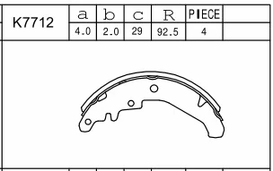 Jeu de mâchoires de frein ASIMCO K7712
