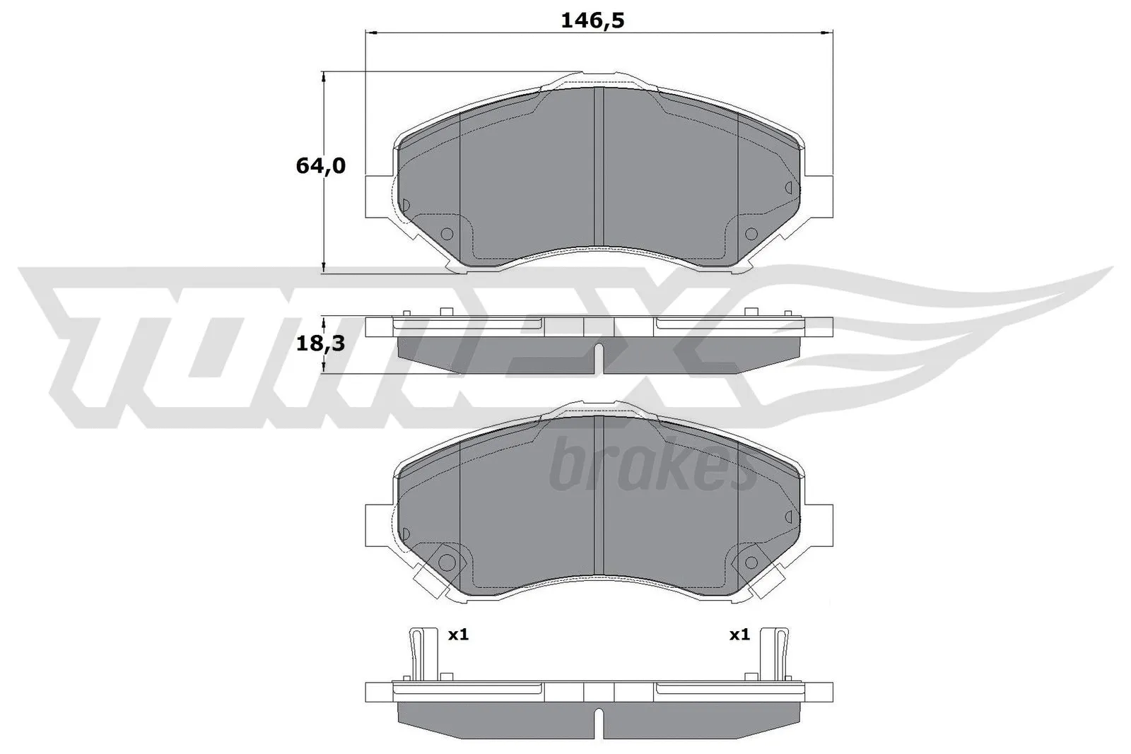 Kit de plaquettes de frein, frein à disque TOMEX Brakes TX 17-67