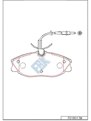 Kit de plaquettes de frein, frein à disque FBK FD18013M