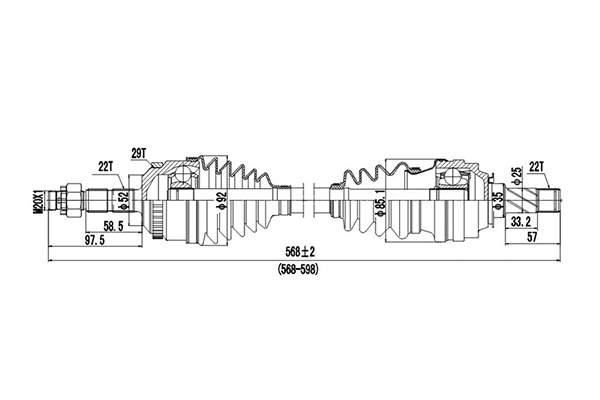 Arbre de transmission DYNAMATRIX DDS244036