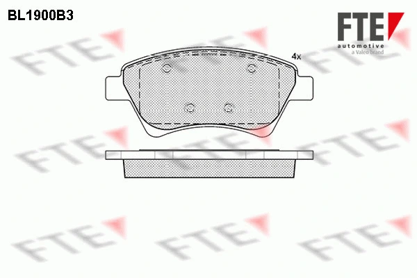 Kit de plaquettes de frein, frein à disque FTE 9010489