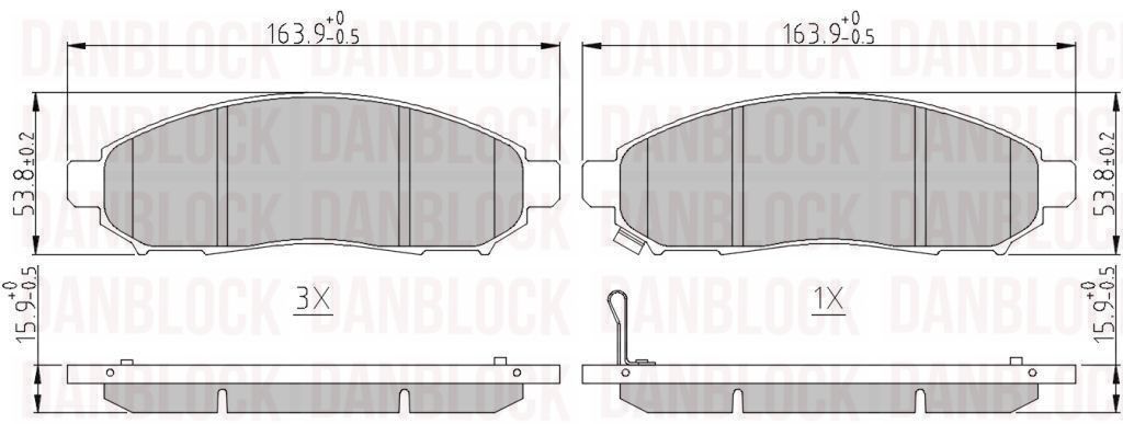 Kit de plaquettes de frein, frein à disque DANBLOCK DB 510756