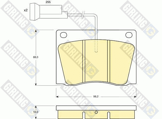 Kit de plaquettes de frein, frein à disque GIRLING 6105691