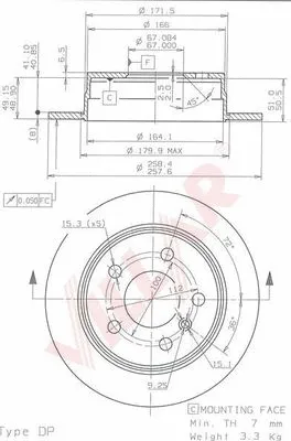 Disque de frein VILLAR 628.1170