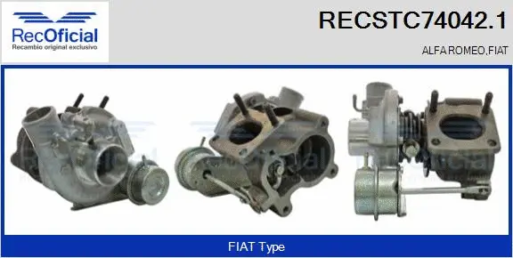 Turbocompresseur, suralimentation RECOFICIAL RECSTC74042.1
