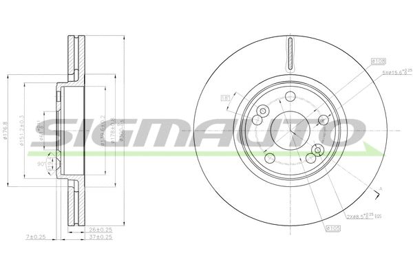 Disque de frein SIGMAUTO DBC152V