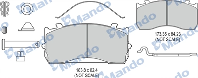 Kit de plaquettes de frein, frein à disque MANDO MBF016108