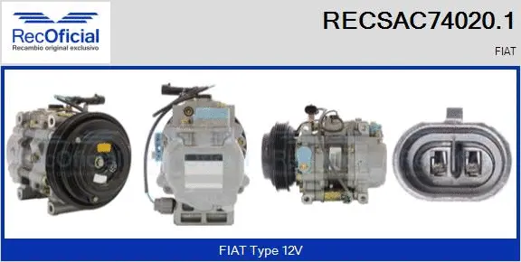 Compresseur, climatisation RECOFICIAL RECSAC74020.1