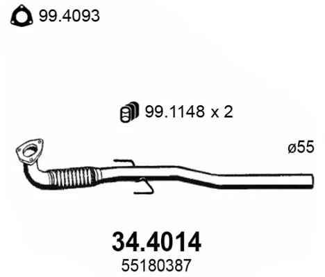 Tuyau d'échappement ASSO 34.4014