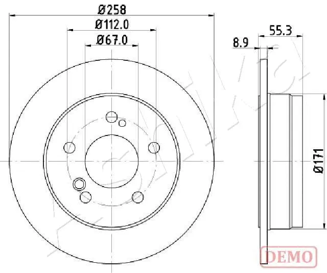 Disque de frein ASHIKA 61-00-0504C