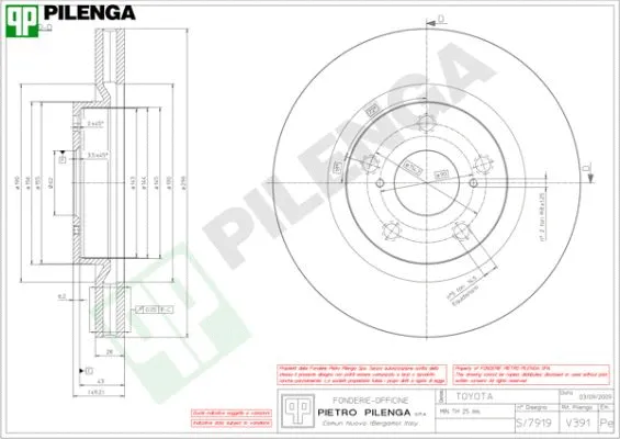Disque de frein PILENGA V391