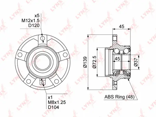 Kit de roulements de roue LYNXAUTO WH-1071