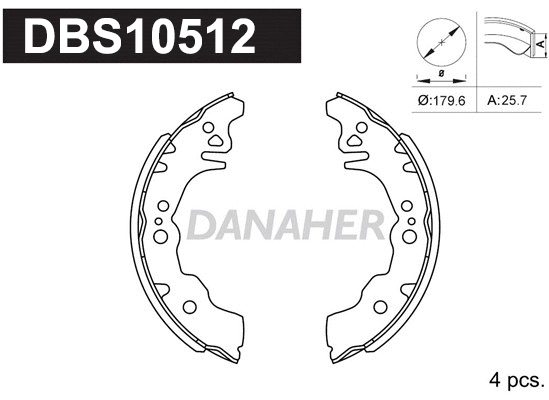 Jeu de mâchoires de frein DANAHER DBS10512