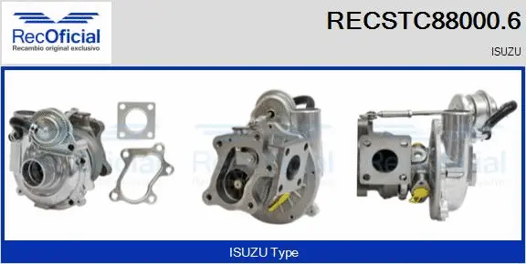 Turbocompresseur, suralimentation RECOFICIAL RECSTC88000.6