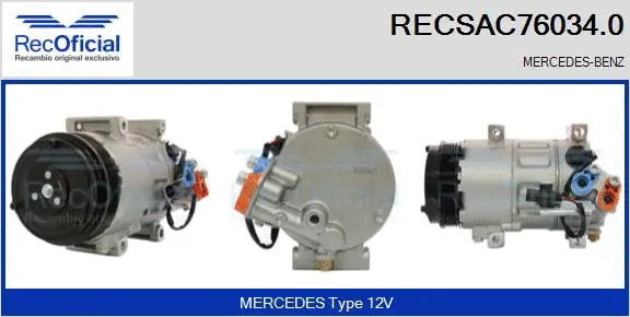 Compresseur, climatisation RECOFICIAL RECSAC76034.0