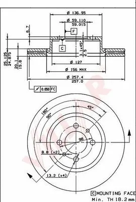 Disque de frein VILLAR 628.1505