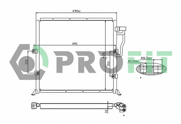 Condenseur, climatisation PROFIT PR 0063C1