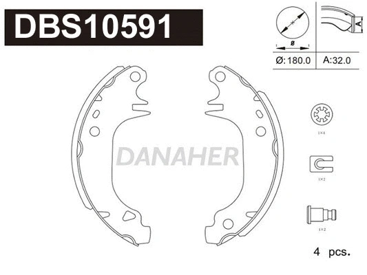 Jeu de mâchoires de frein DANAHER DBS10591