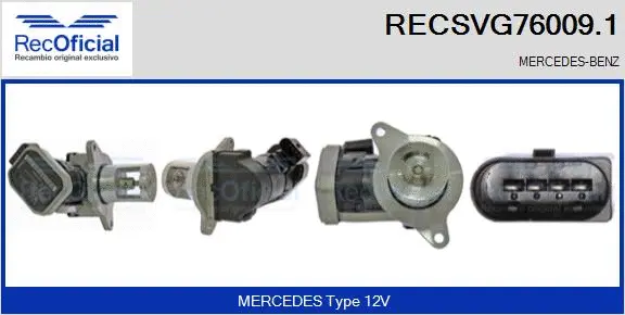 Vanne EGR RECOFICIAL RECSVG76009.1