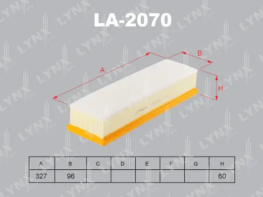 Filtre à air LYNXAUTO LA-2070