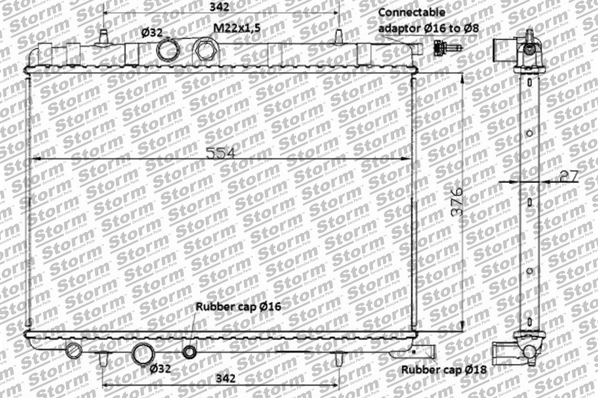Radiateur, refroidissement du moteur STORM QUALITY PARTS 70510