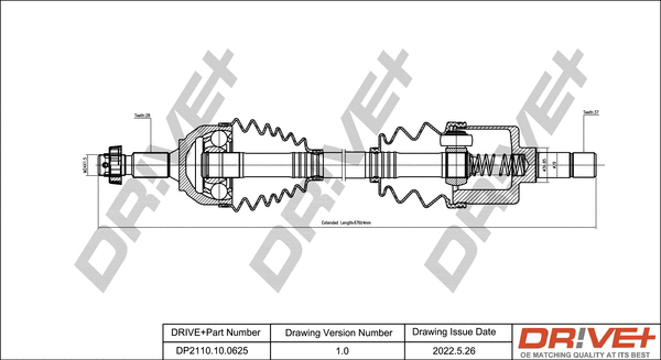 Arbre de transmission Dr!ve+ DP2110.10.0625