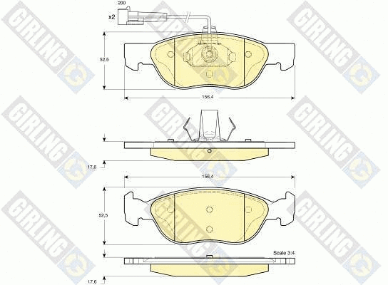 Kit de plaquettes de frein, frein à disque GIRLING 6113642