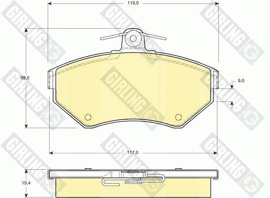 Kit de plaquettes de frein, frein à disque GIRLING 6112661