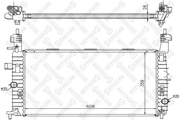 Radiateur, refroidissement du moteur STELLOX 10-26049-SX