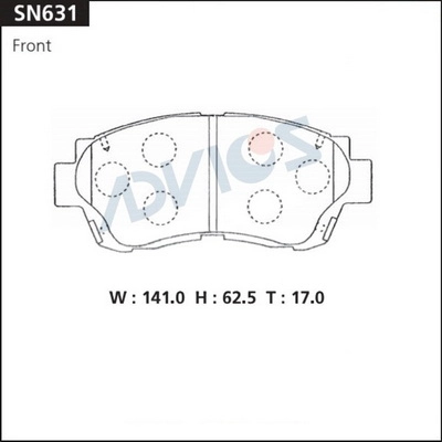 Kit de plaquettes de frein, frein à disque ADVICS SN631