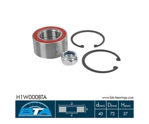 Kit de roulements de roue BTA H1W000BTA