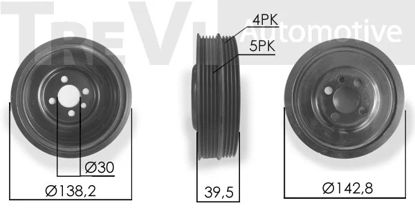 Poulie, vilebrequin TREVI AUTOMOTIVE PC1064