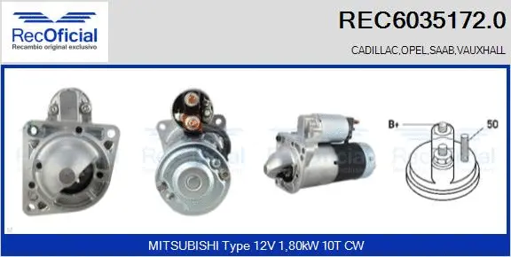 Démarreur RECOFICIAL REC6035172.0