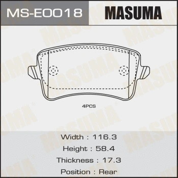 Jeu de mâchoires de frein MASUMA MS-E0018